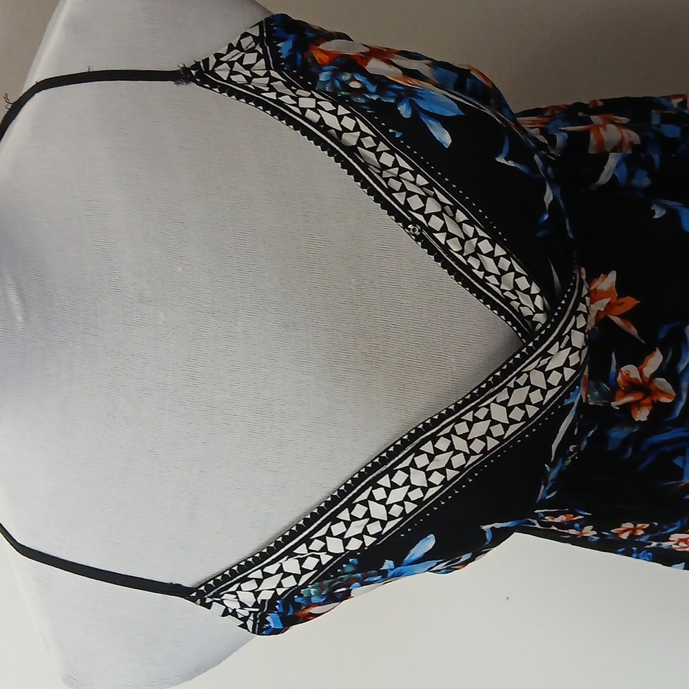Jealous Tomato blue floral print high low maxi dress size small - Picture 3 of 15